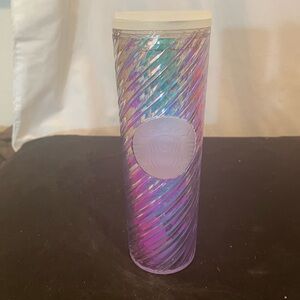 Starbucks Pearl White Iridescent Grande Hot & Cold Twist Open Tumbler 16 oz NWT